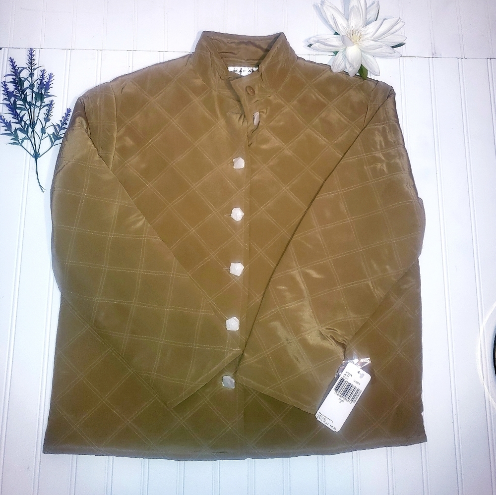 RAFAEL 100% SILK QUILTED JACKET/COAT - Picture 6 of 8
